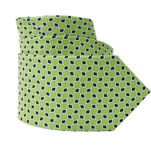 Jos A Bank Executive Collection Silk Necktie Designer Green Navy Diamond Pattern